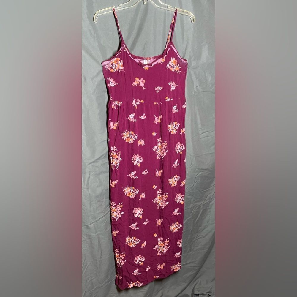 🔥❤️🔥 Xhileration Floral Burgundy Maxi Dress Size Medium EPC Sundress Rea…